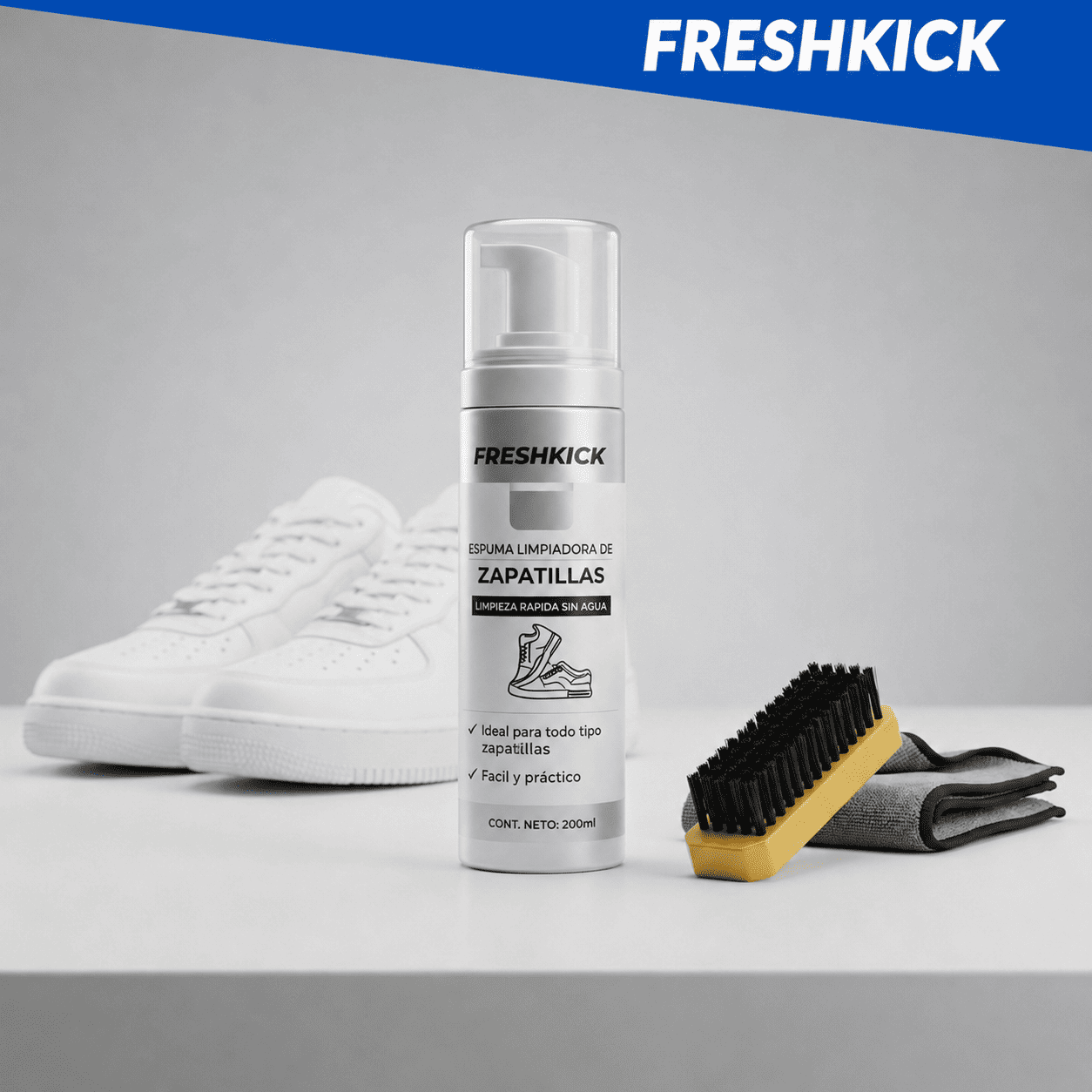FreshKick – Espuma Limpiadora de Zapatillas | Limpieza Rápida Sin Agua