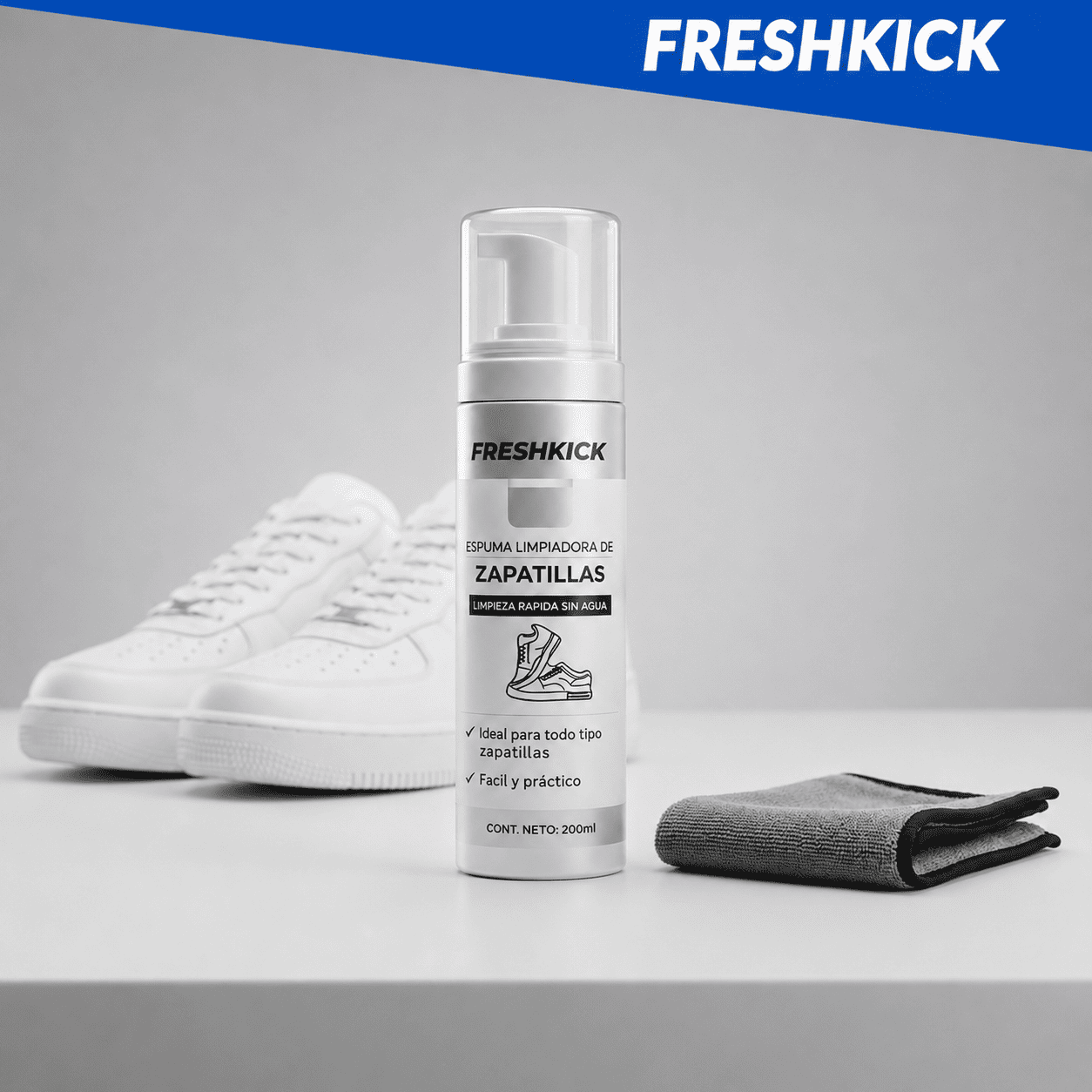 FreshKick – Espuma Limpiadora de Zapatillas | Limpieza Rápida Sin Agua