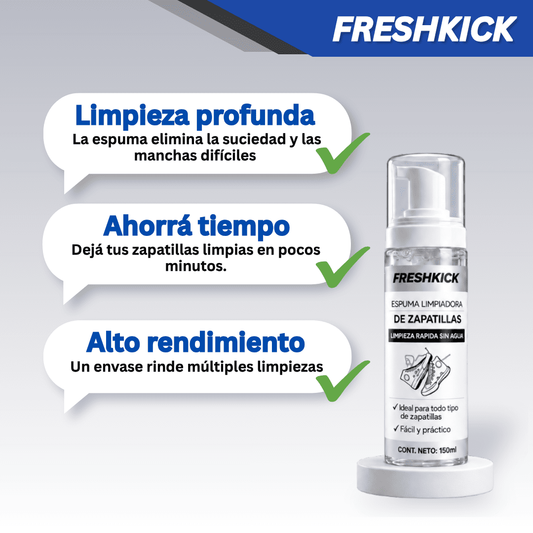 FreshKick – Espuma Limpiadora de Zapatillas | Limpieza Rápida Sin Agua