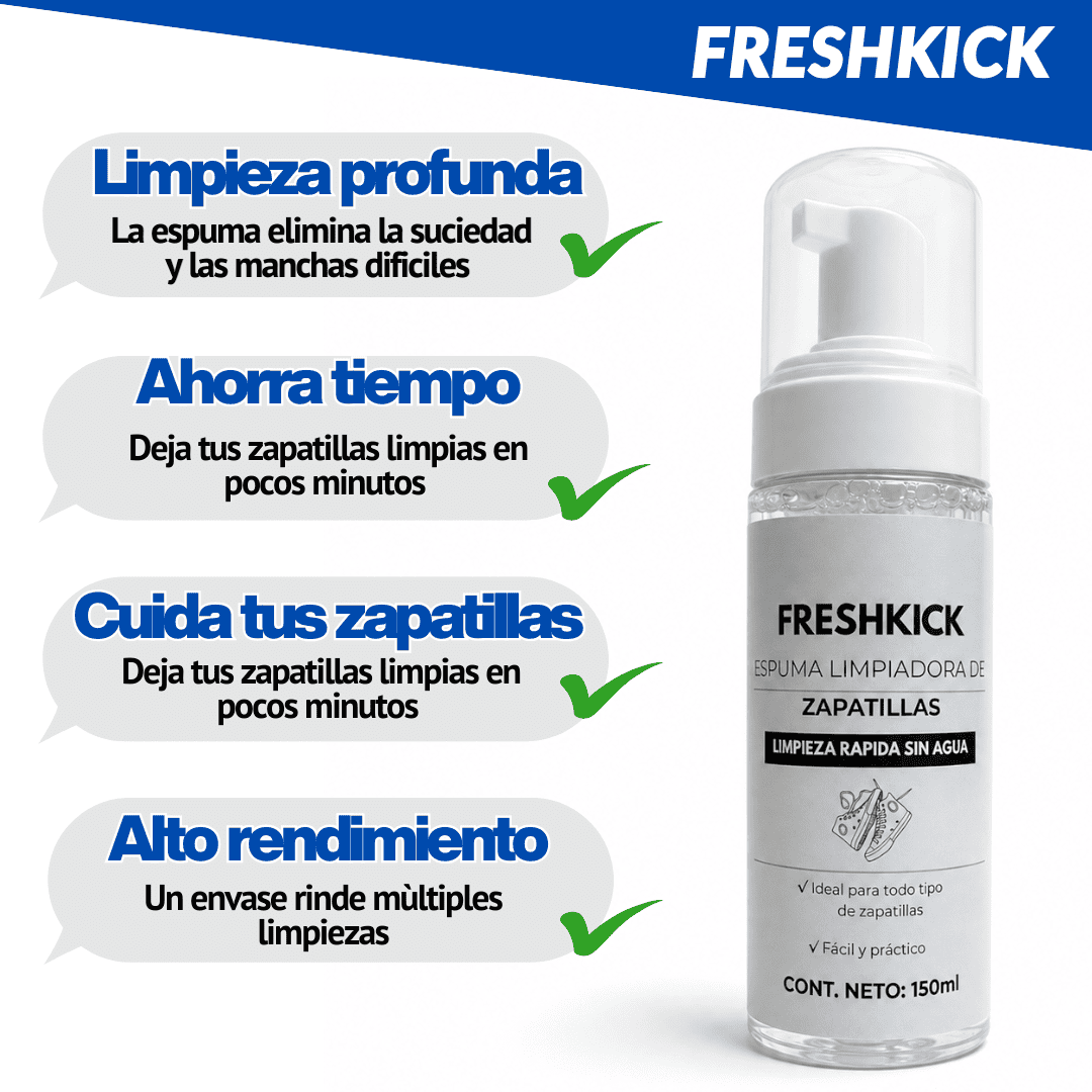 FreshKick – 2 Espumas Limpiadoras de Zapatillas | Limpieza Rápida Sin Agua | Pack Más Vendido