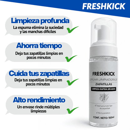 FreshKick – 2 Espumas Limpiadoras de Zapatillas | Limpieza Rápida Sin Agua | Pack Más Vendido
