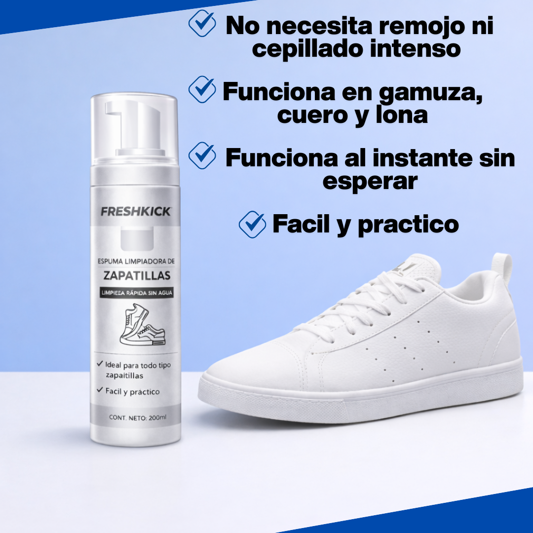 FreshKick – Espuma Limpiadora de Zapatillas | Limpieza Rápida Sin Agua