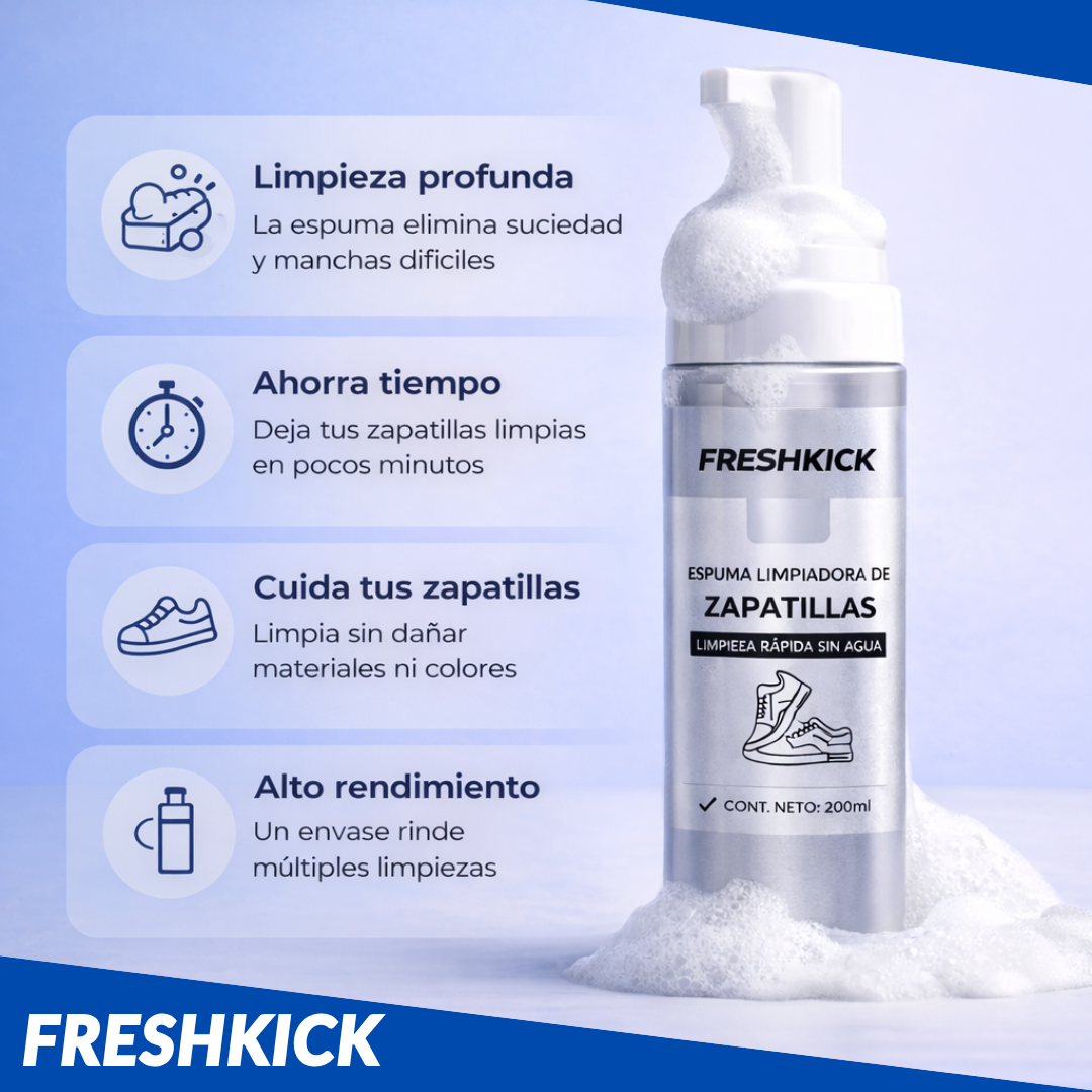 FreshKick – Espuma Limpiadora de Zapatillas | Limpieza Rápida Sin Agua