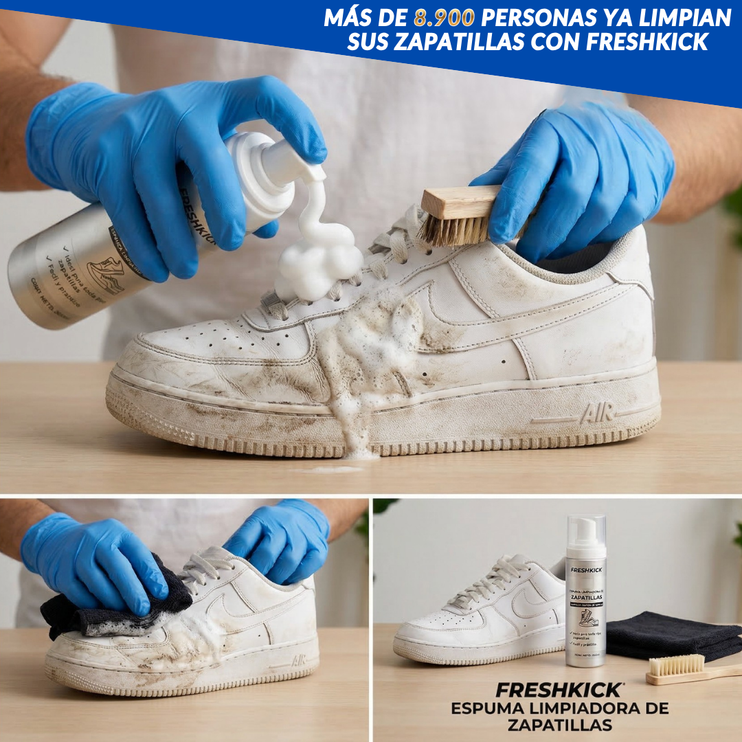 FreshKick – Espuma Limpiadora de Zapatillas | Limpieza Rápida Sin Agua