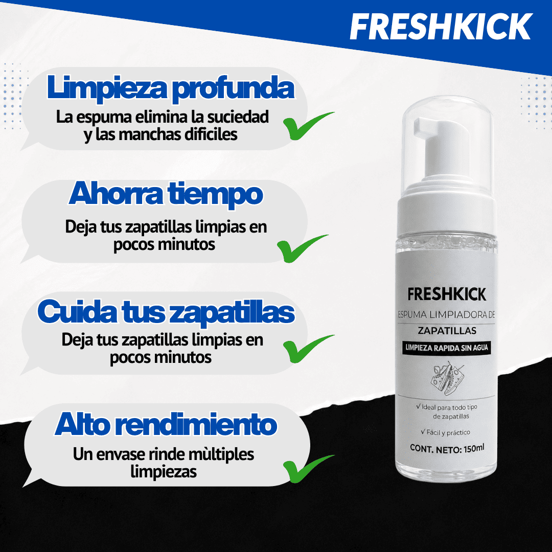 FreshKick – Espuma Limpiadora de Zapatillas | Limpieza Rápida Sin Agua